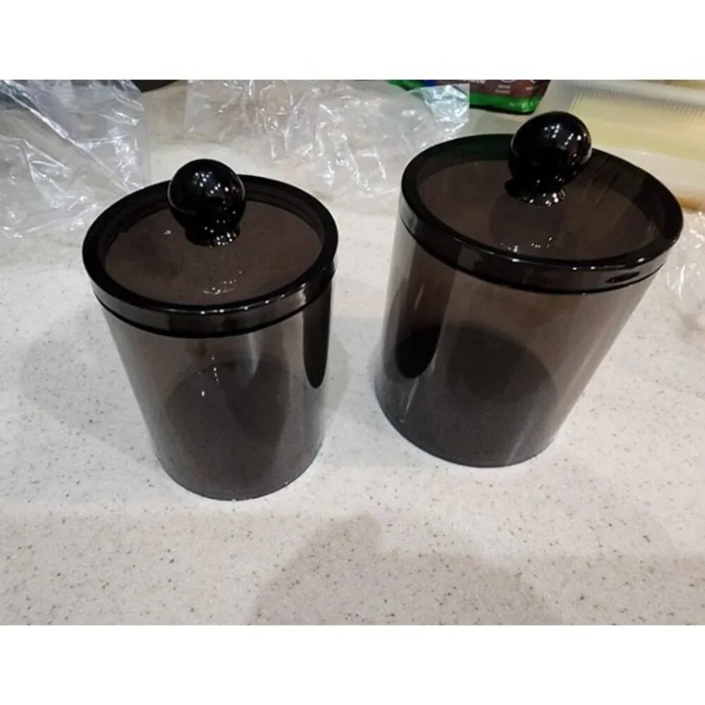 6 Pack of 12 Oz. Qtip Dispenser Apothecary Jars Bathroom with Labels